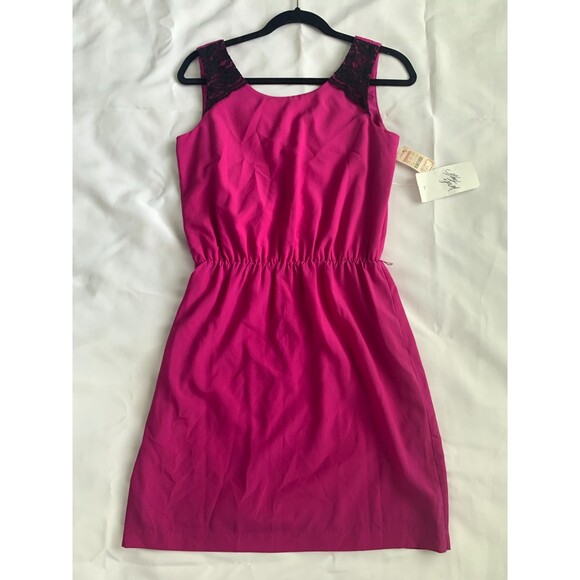 GUESS VTG Lace Dress Women's 4 Purple Fusia Y2K Party Cocktail Sleeveless NWT - Picture 1 of 10